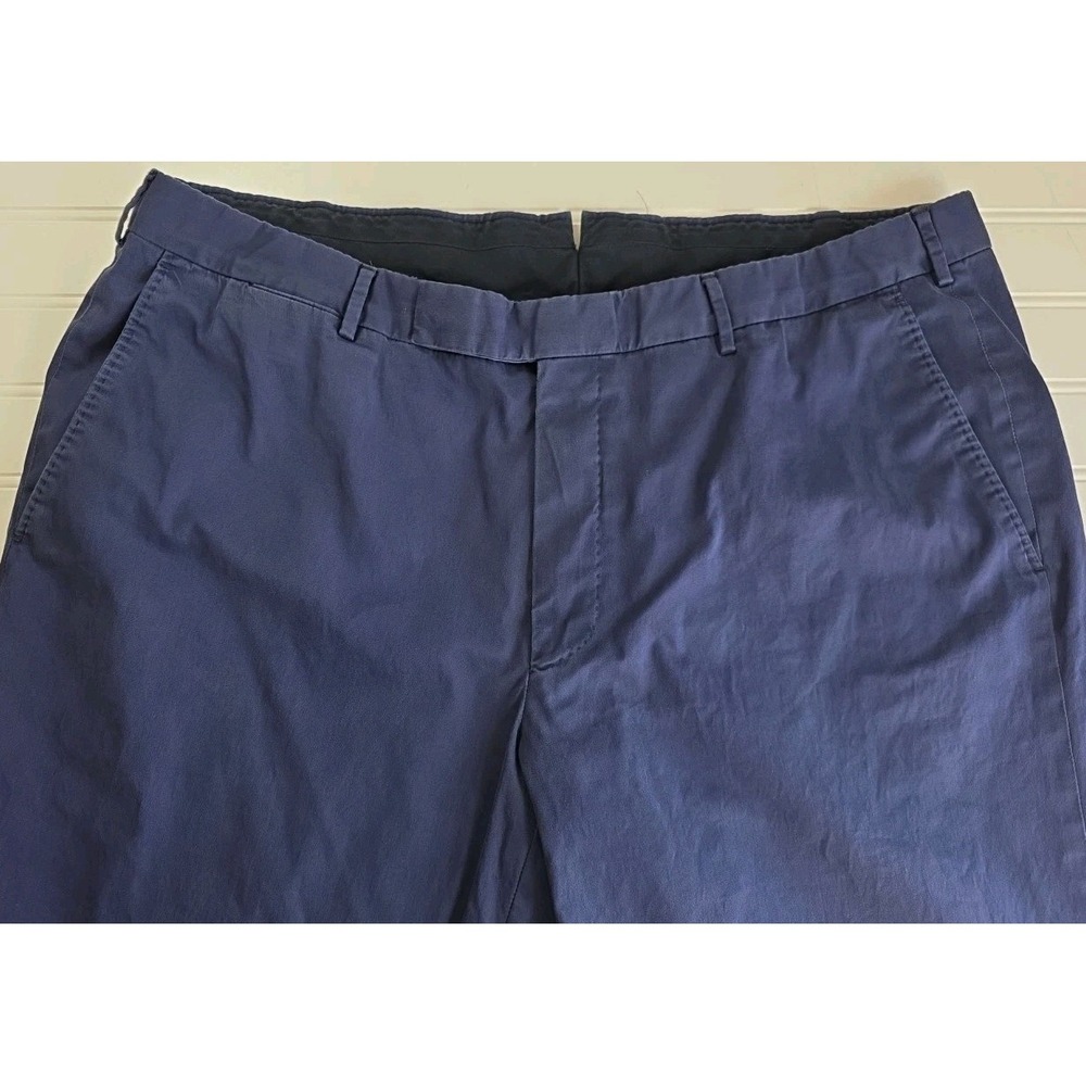 Ermenegildo Zegna NAVY Premium Cotton Stretch Trousers CHINO LUXURY Mens 38x28